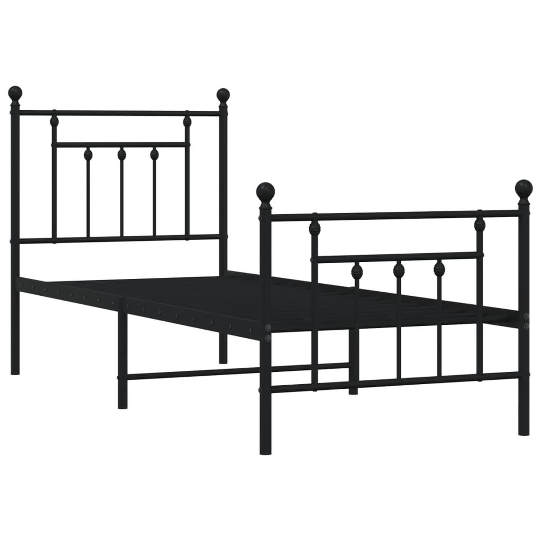 Voir la diapositive 3 : VIDAXL Cadre de lit metal sans matelas avec pied de lit noir 75x190 cm