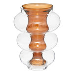 ATMOSPHERA Vase Double en Verre  Matali  36cm Ambre