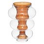 Voir la diapositive 1 : ATMOSPHERA Vase Double en Verre  Matali  36cm Ambre