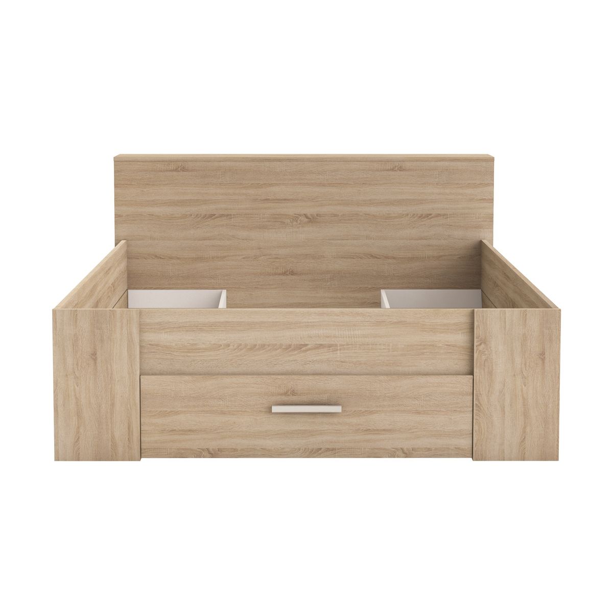 Lit 140 x190 cm avec tête de lit et rangements ILIAN