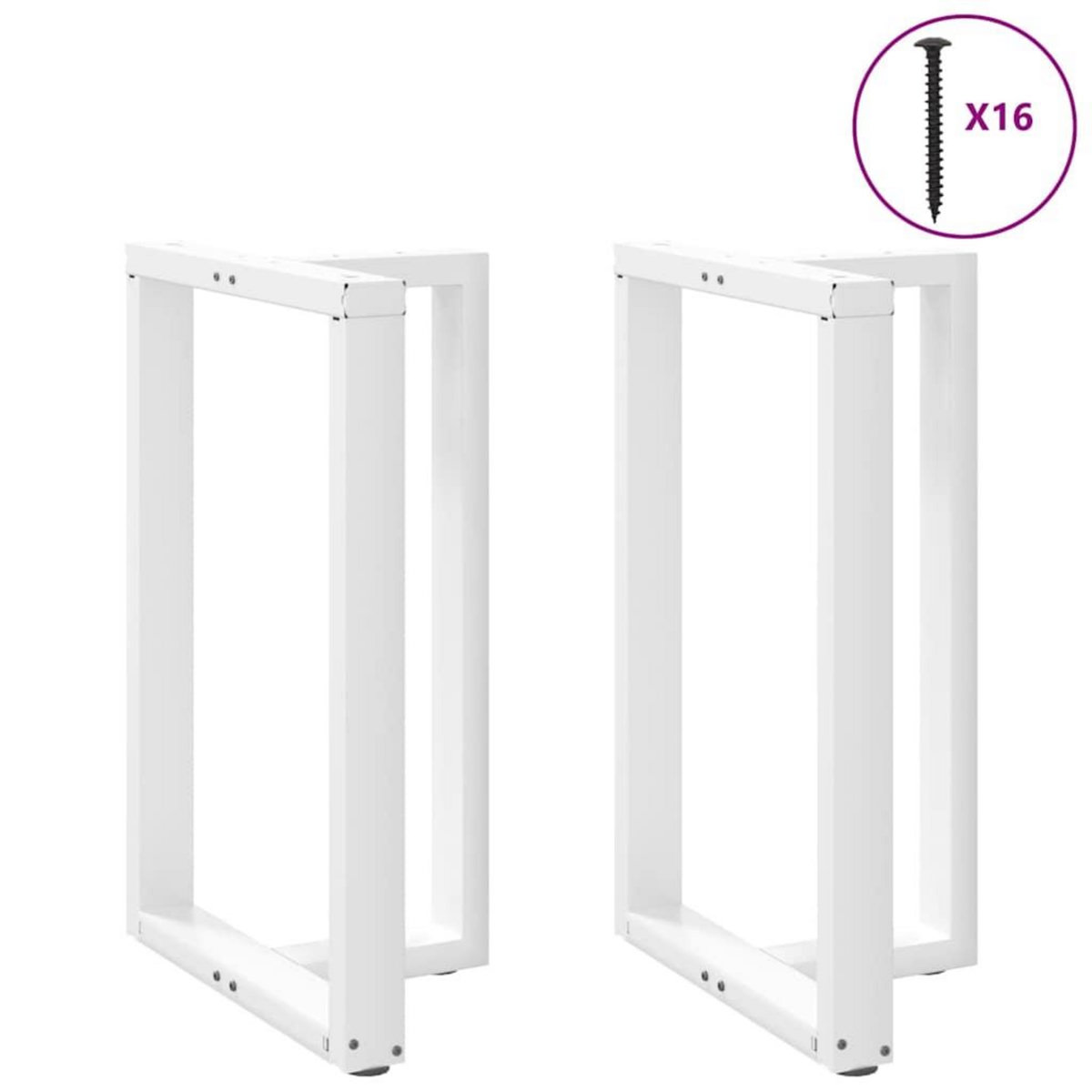 VIDAXL Pieds de table de bar forme de T 2 pcs blanc 60x35x(90-91) cm