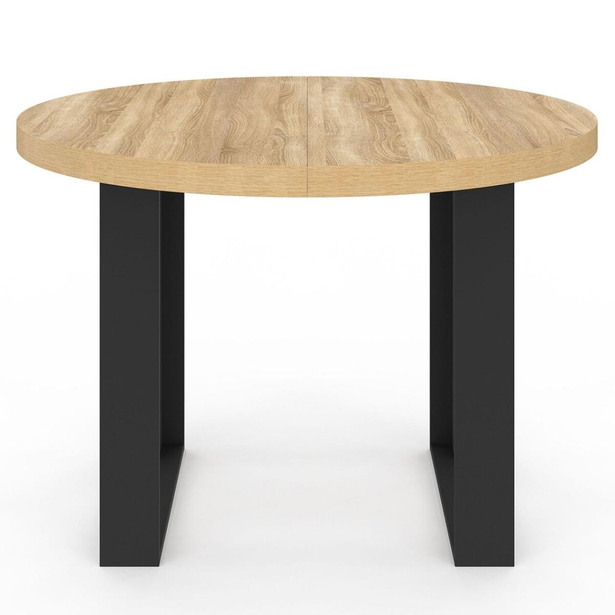 ID MARKET Table à manger fixe ronde PHOENIX 4 personnes bois et noir 110 cm