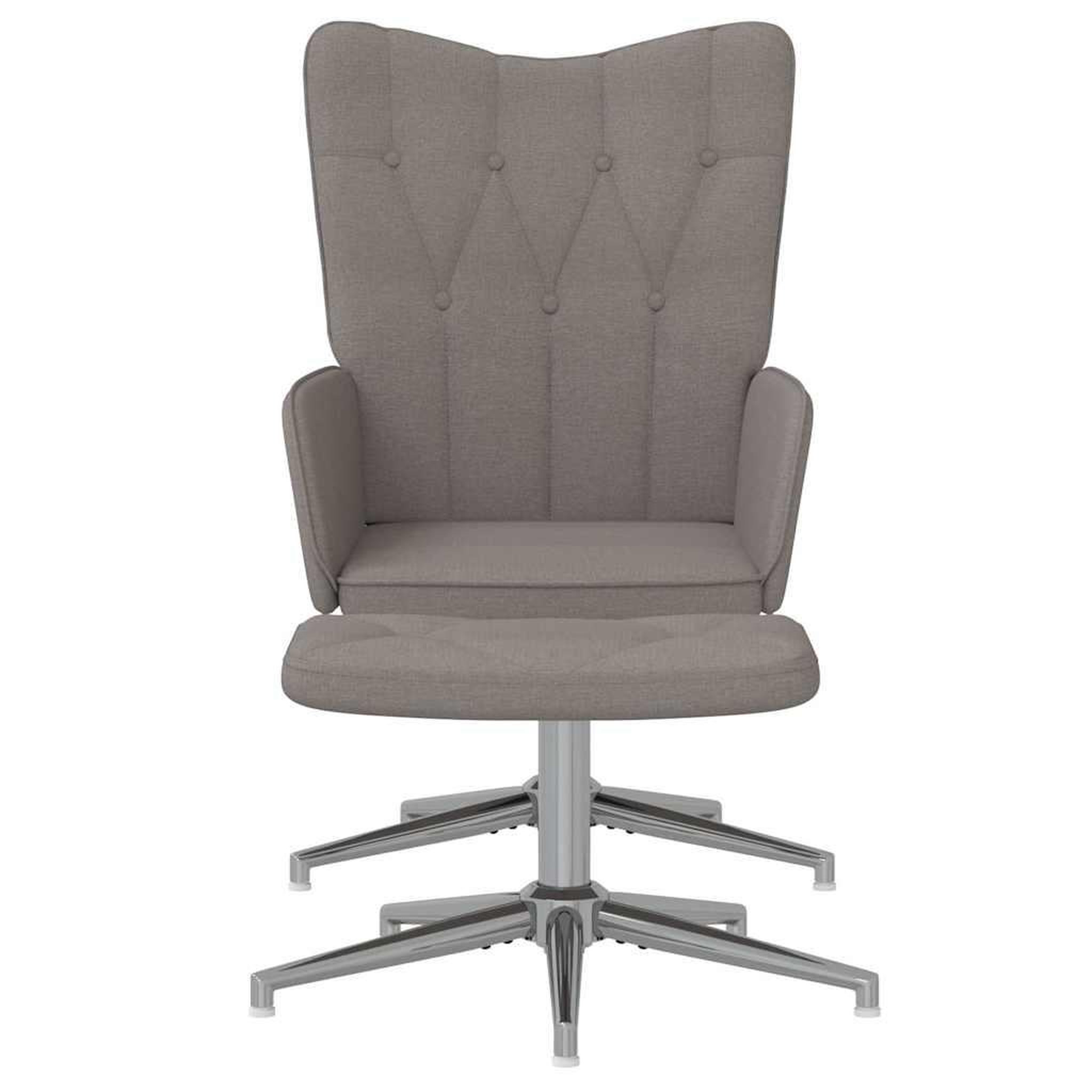 Voir la diapositive 3 : VIDAXL Chaise de relaxation avec tabouret Taupe Tissu