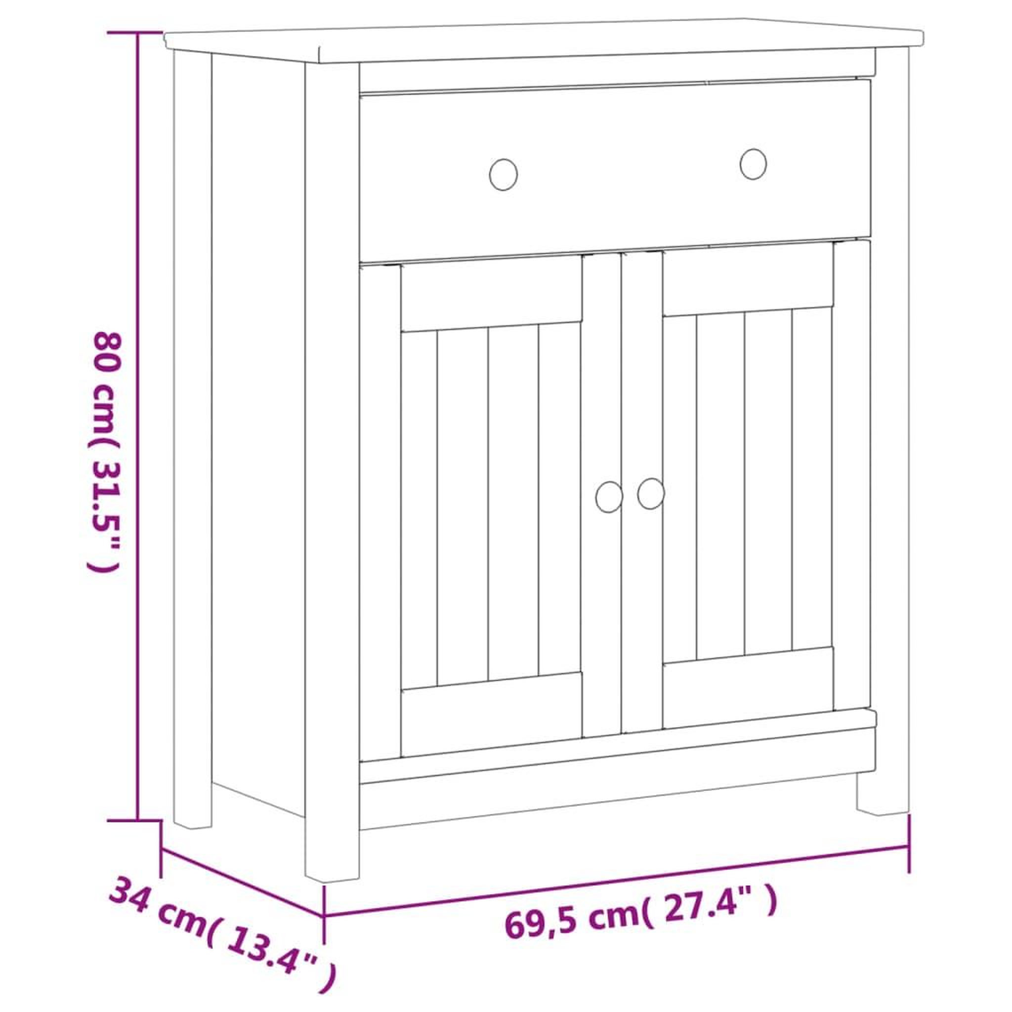 Voir la diapositive 6 : VIDAXL Armoire de salle de bain BERG blanc 69,5x34x80 cm pin massif