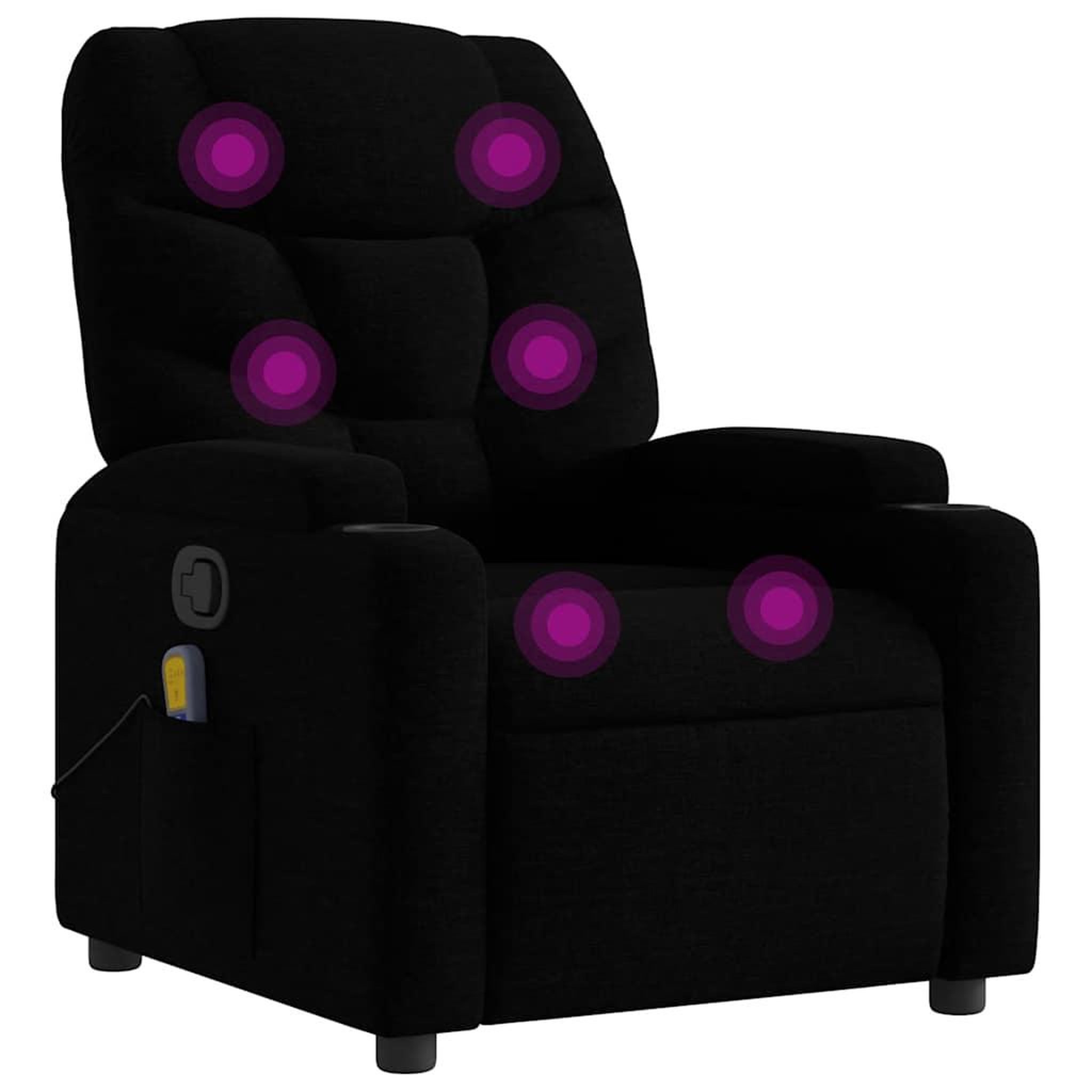 Voir la diapositive 2 : VIDAXL Fauteuil de massage inclinable Noir Tissu