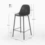 Voir la diapositive 4 : Rendez vous déco Pack 4 chaises pour îlot central taupe et gris/noir 65 cm-Henrik