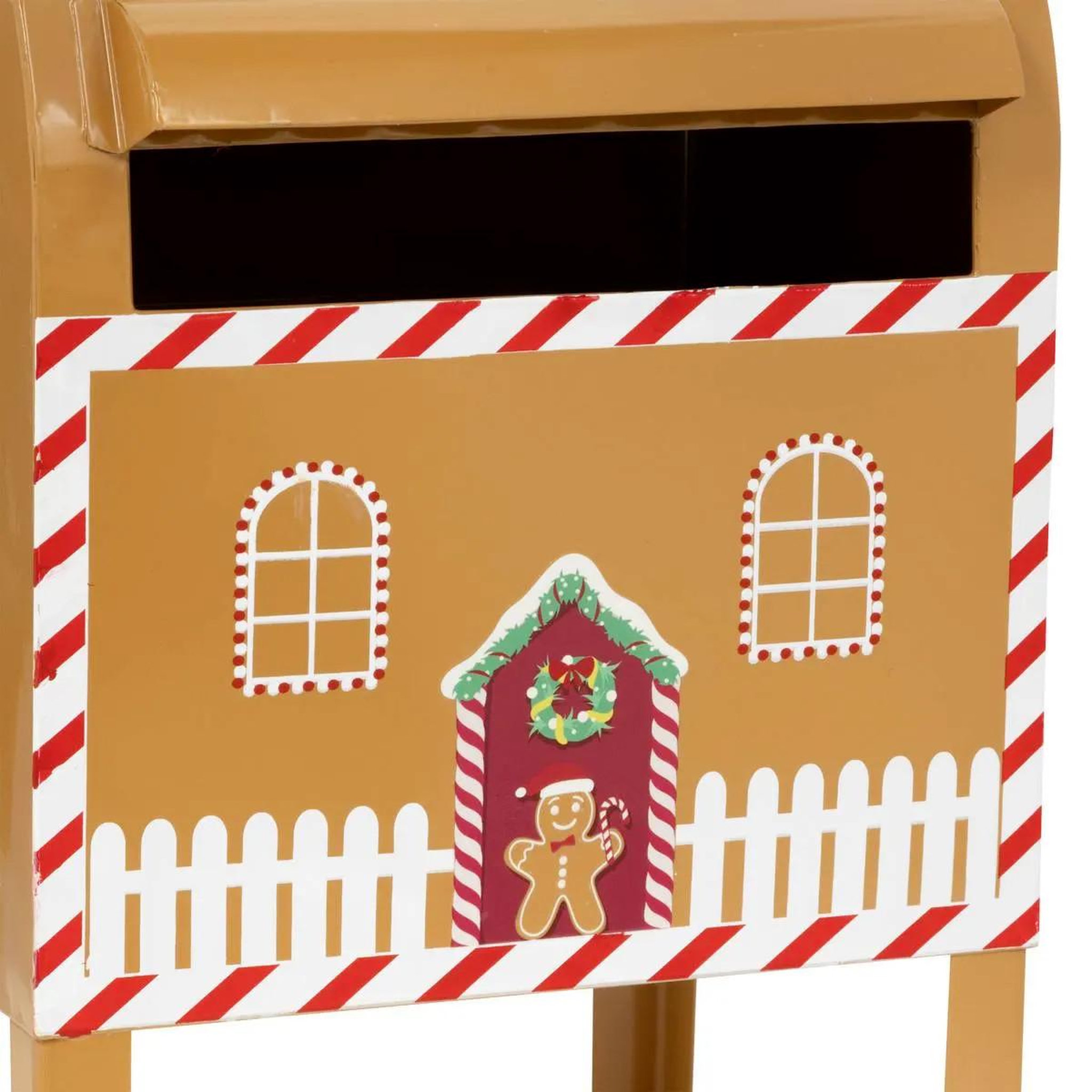Voir la diapositive 2 : ATMOSPHERA Boîte aux lettres de noël  pain d'épice  36cm marron