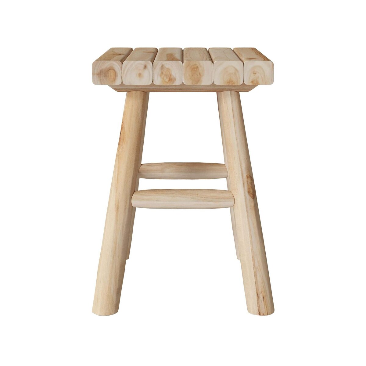 Rendez vous déco Tabouret de jardin carré en bois de teck brut H40 cm-Makam