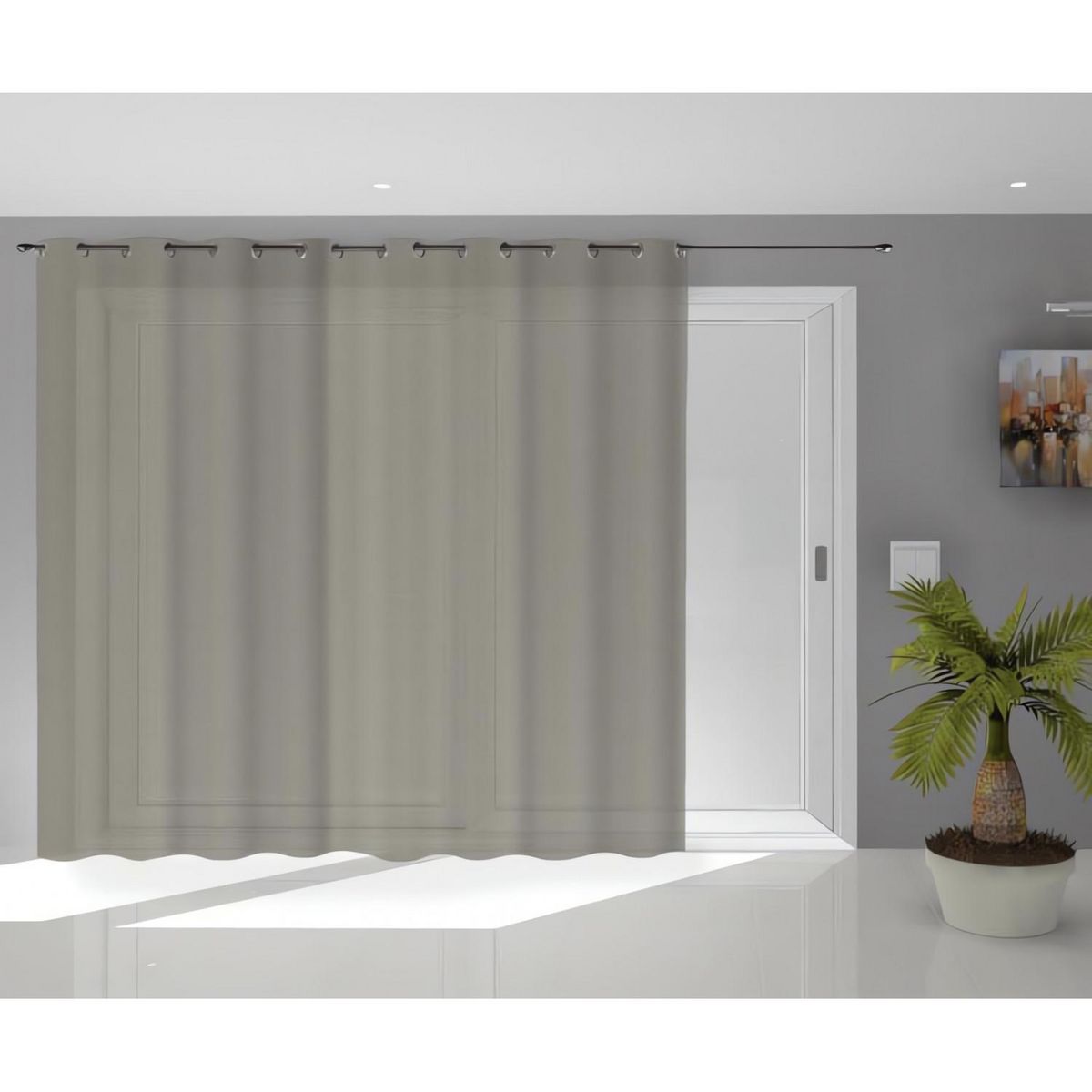 SOLEIL D'OCRE Voile à oeillets baie vitrée 280x250 cm NOEMIE, par Soleil d'Ocre