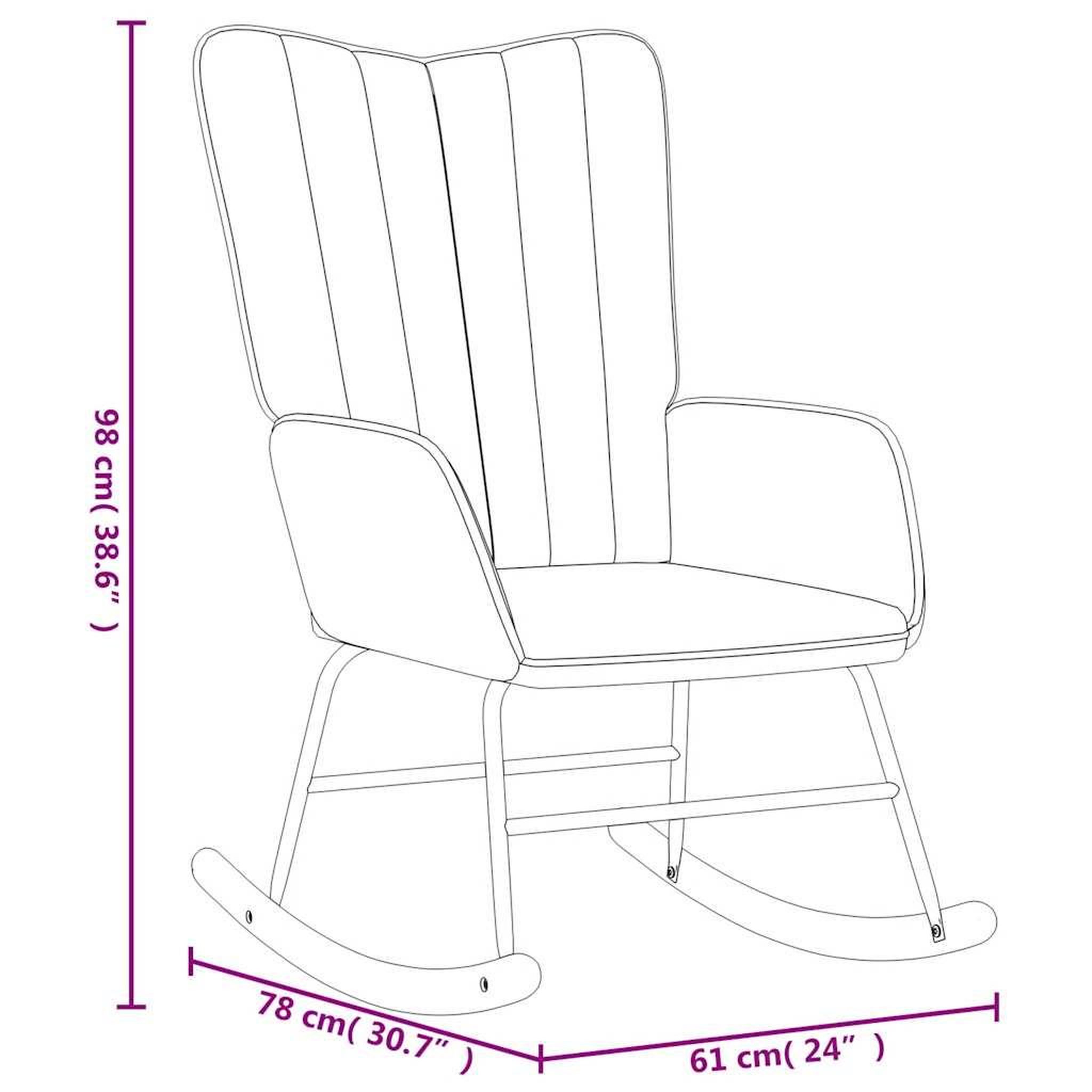 Voir la diapositive 6 : VIDAXL Chaise a bascule avec repose-pied Gris fonce Velours