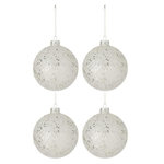 Paris Prix Lot de 4 Boules de Noël  Étoiles  12cm Argent