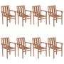 Voir la diapositive 2 : VIDAXL Chaises de jardin empilables avec coussins lot de 8 Teck solide
