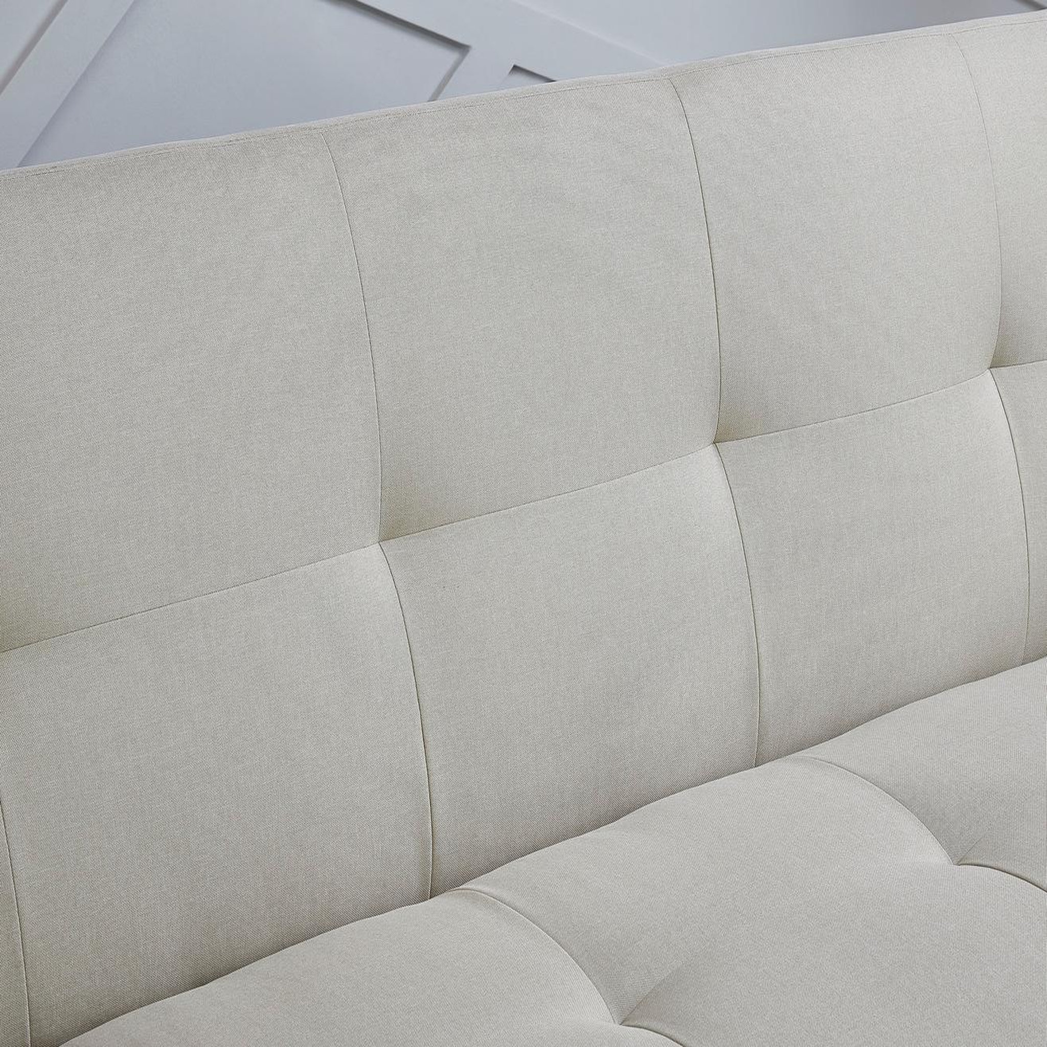 Voir la diapositive 6 : CONCEPT USINE Canapé scandinave convertible 3 places en tissu beige wooden