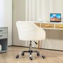 Voir la diapositive 5 : HOMCOM Chaise de bureau tissu bouclette design hauteur réglable pivotante piètement acier