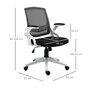 VINSETTO Vinsetto Chaise de bureau ergonomique hauteur réglable pivotante 360° accoudoirs relevables soutien lombaire tissu maille noir blanc