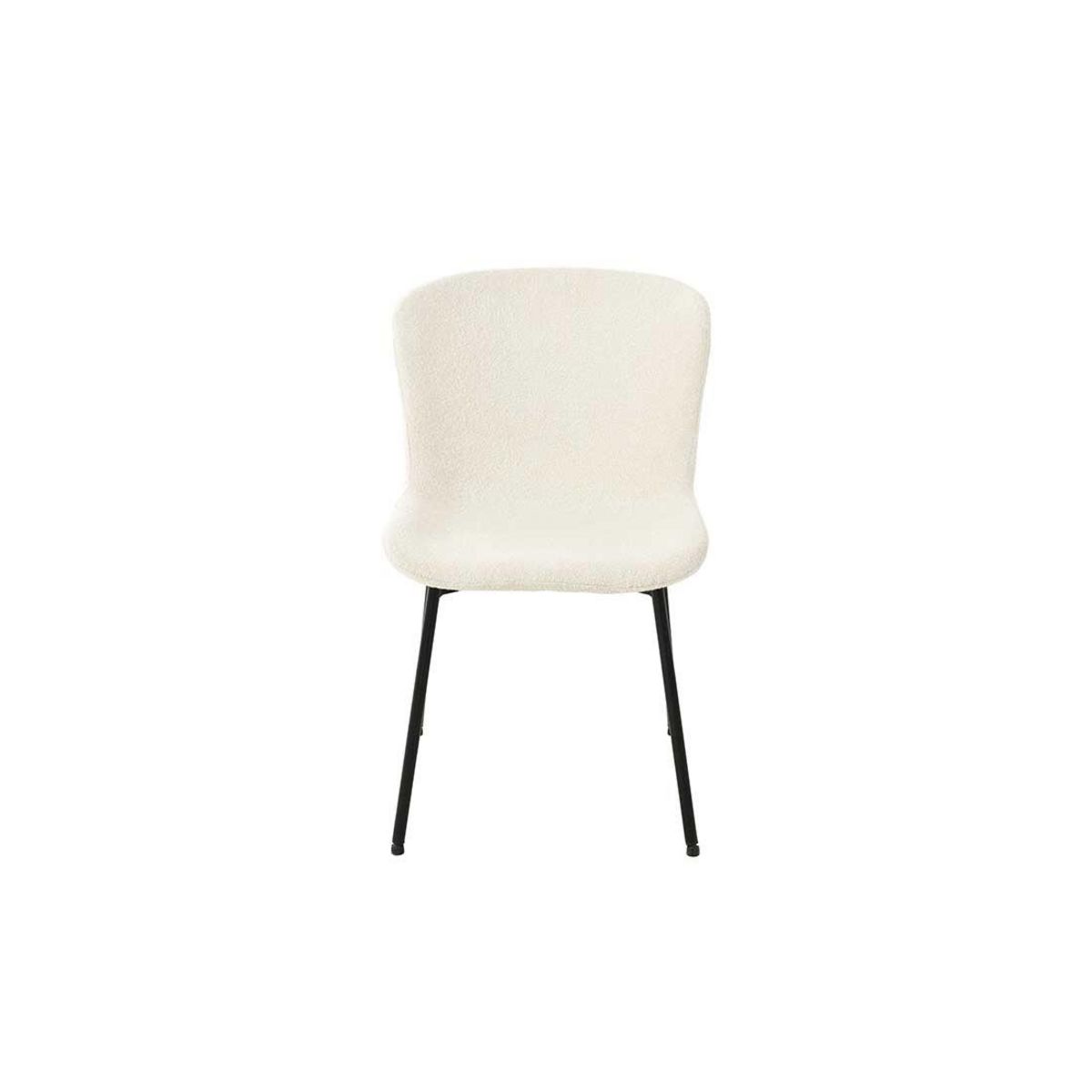 LISA DESIGN Castillo - lot de 4 chaises - beige - en tissu bouclette