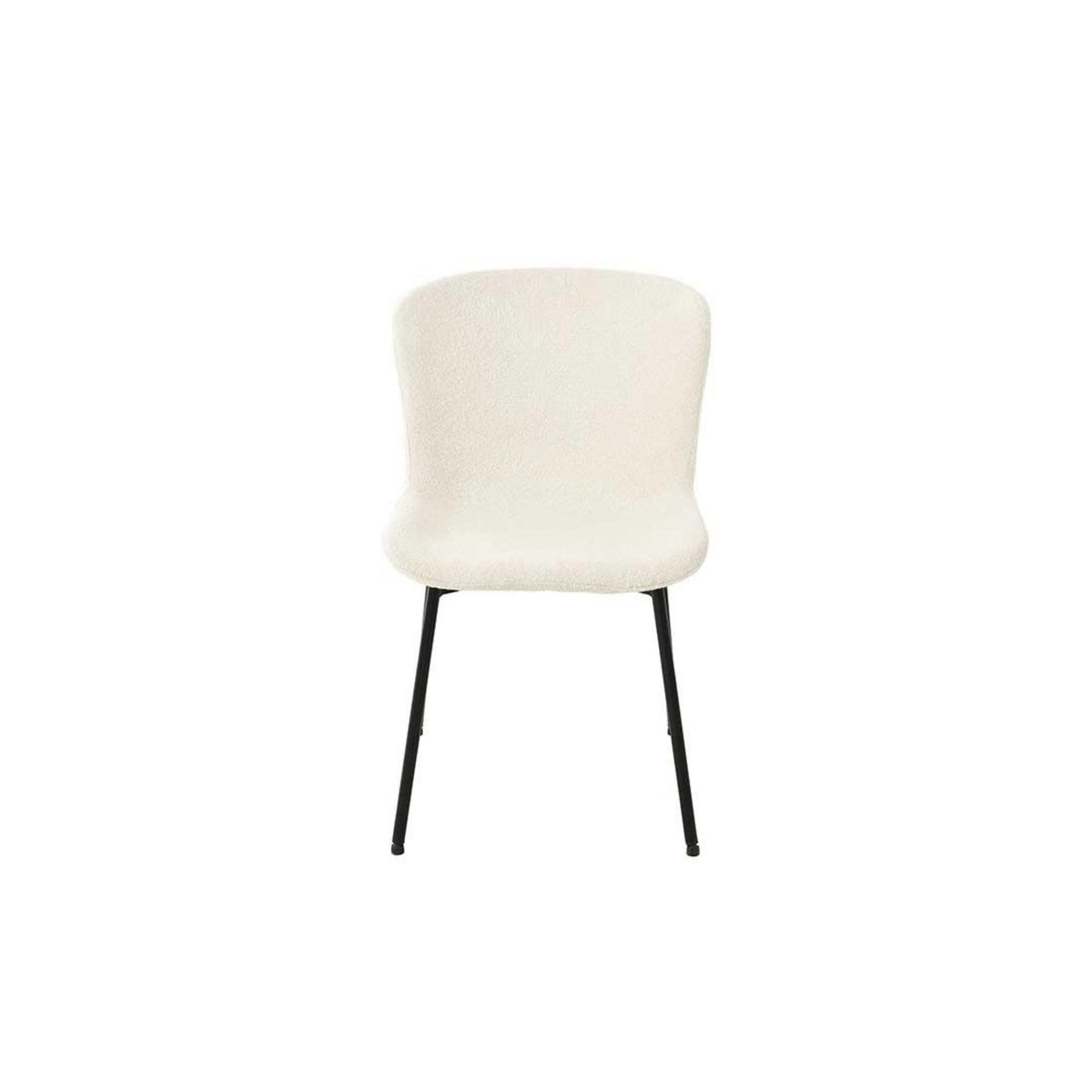 LISA DESIGN Castillo - lot de 4 chaises - beige - en tissu bouclette