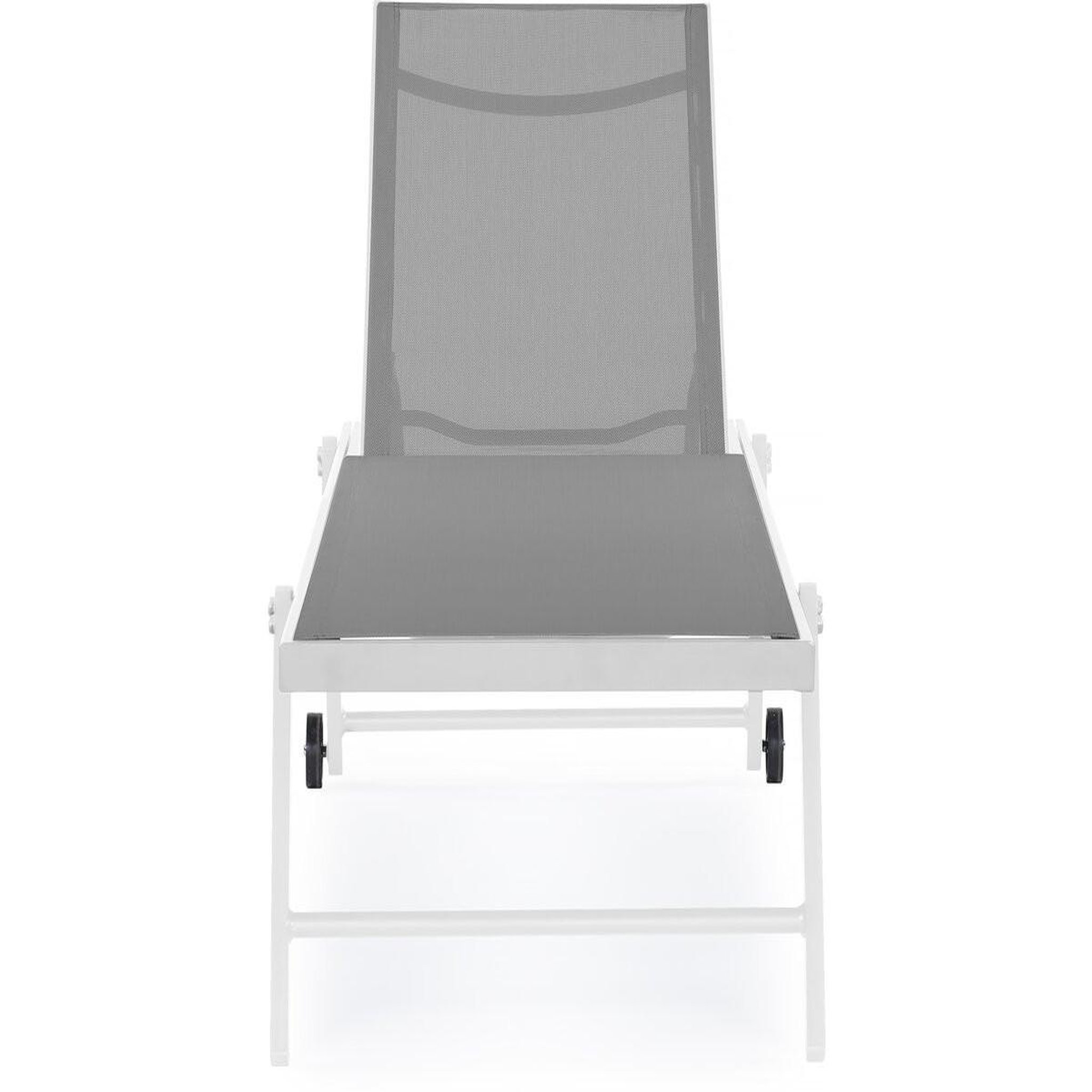 Voir la diapositive 2 : Habitat et Jardin Lot de 2 bains de soleil textilène aluminium  jolia  - gris / blanc