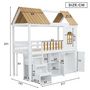 Voir la diapositive 3 : MERAX Lit combiné enfant mi hauteur 90x200cm bois coloris blanc+naturel
