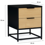 Voir la diapositive 4 : ID MARKET Lot de 2 tables de chevet NEVADA 2 tiroirs noir et bois design industriel