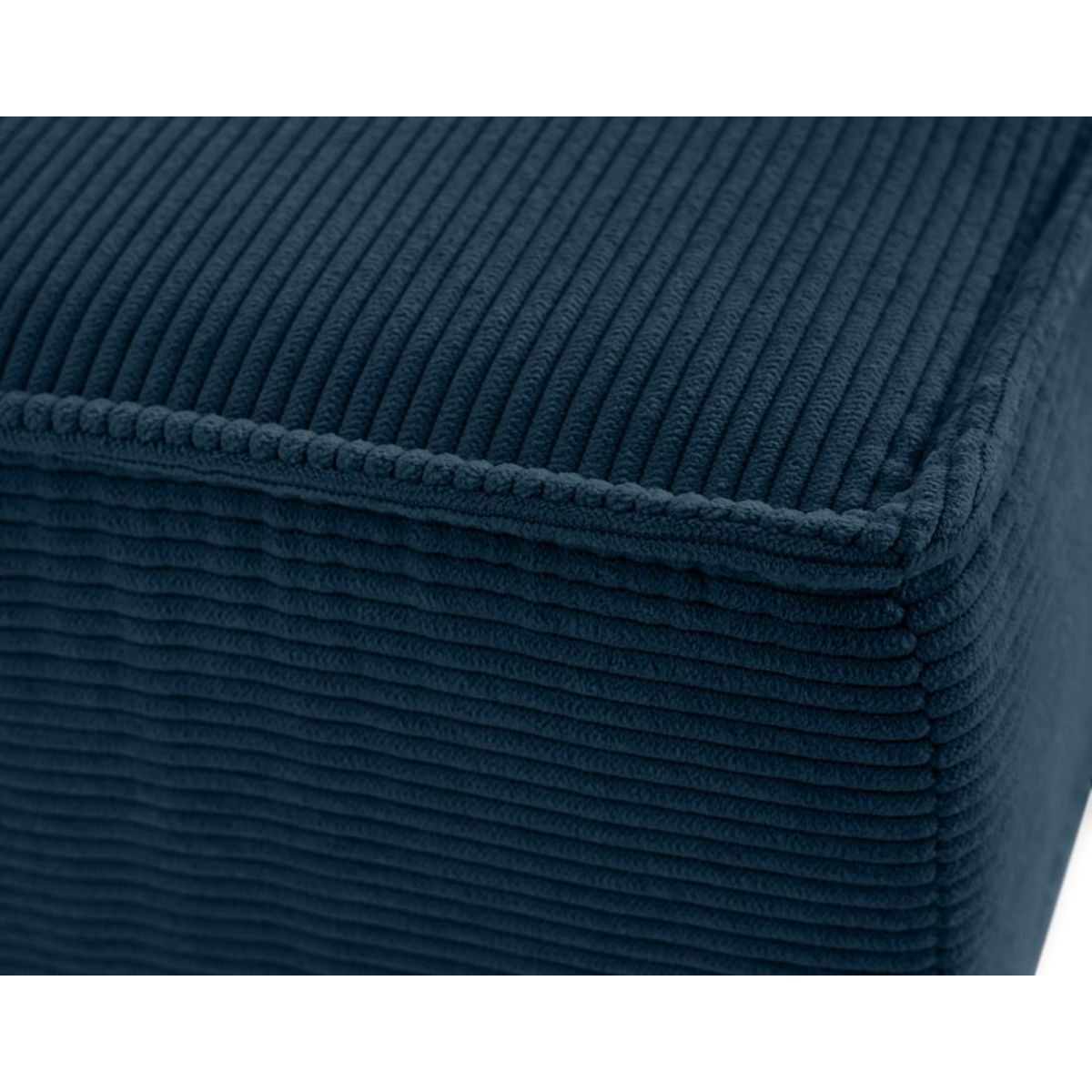 LISA DESIGN Jake - pouf en velours côtelé - pieds bois foncé