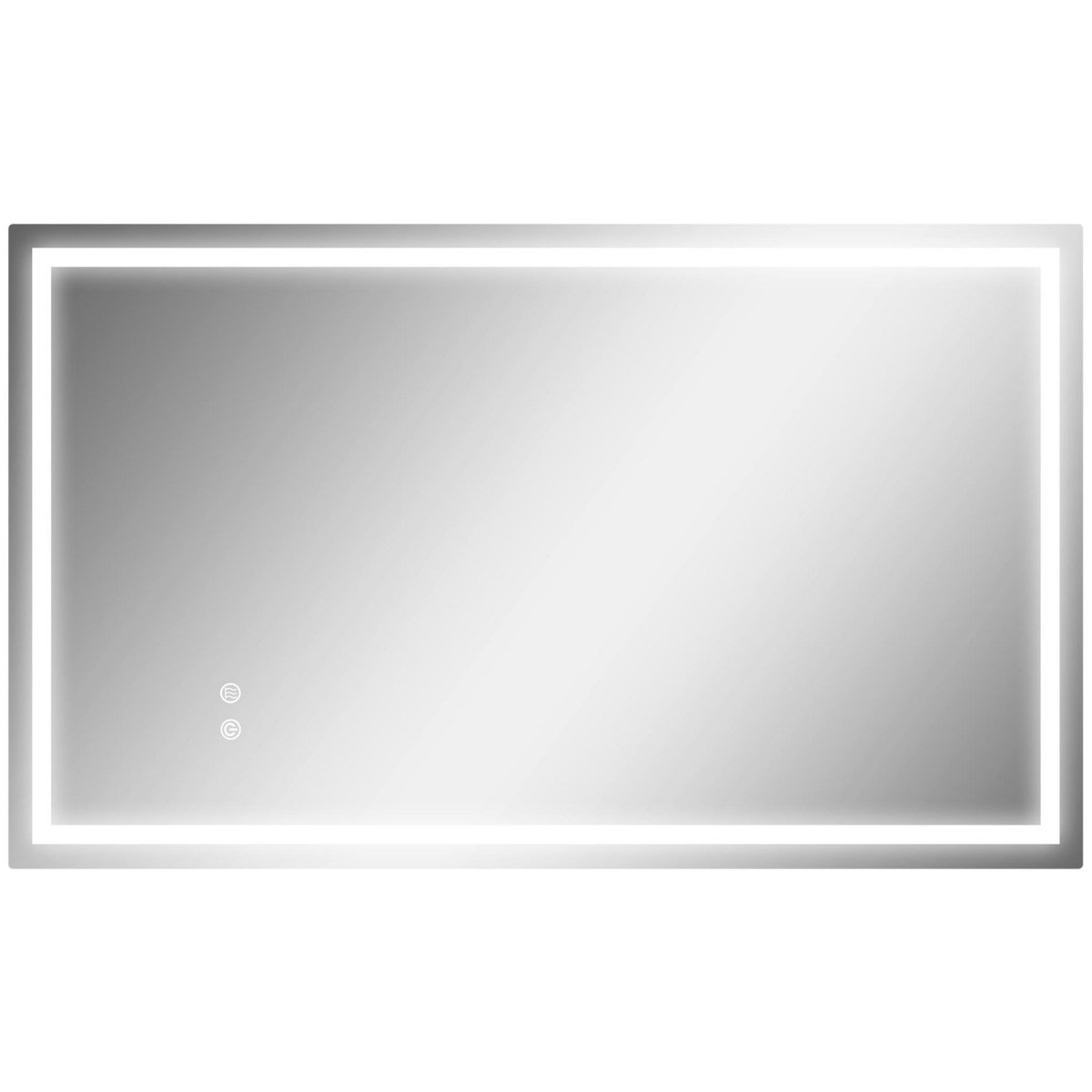 HOMCOM Miroir LED mural de salle de bain - 100L x 60H cm - luminosité réglable 3 couleurs - interrupteur tactile - système antibué