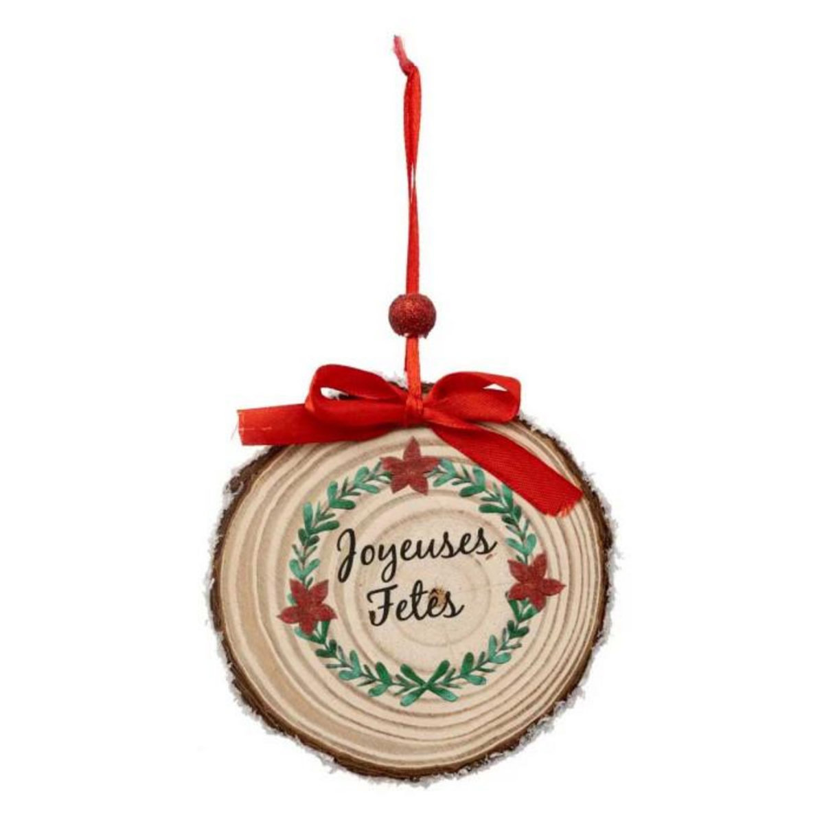 ATMOSPHERA Sujet de Noël en Bois  Rondin  9cm Naturel