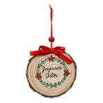 ATMOSPHERA Sujet de Noël en Bois  Rondin  9cm Naturel