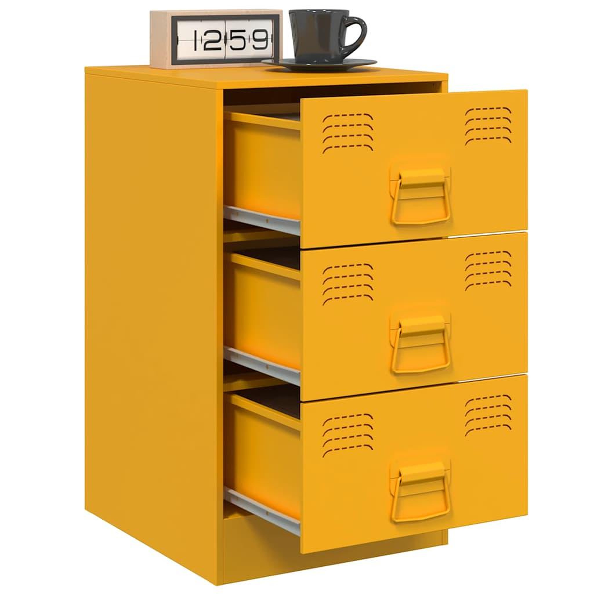 Voir la diapositive 4 : VIDAXL Tables de chevet 2 pcs jaune moutarde 34,5x39x62 cm acier