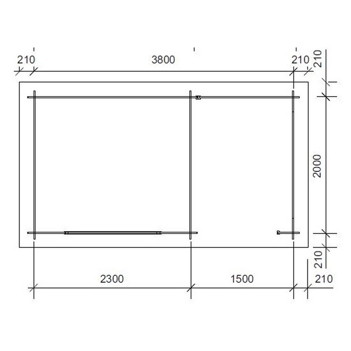 OLG FRANCE Abri de jardin bois - 4,44 + 3m² - KATY