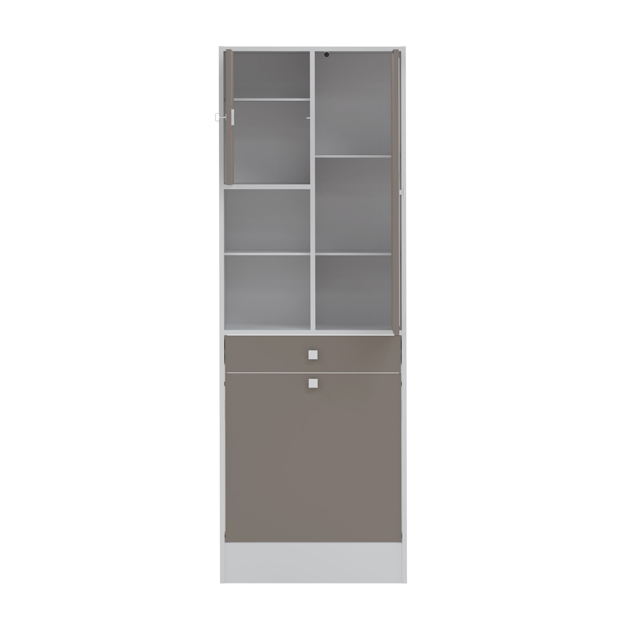 Voir la diapositive 3 : Armoire salle de bain taupe - MODENA
