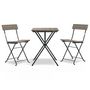 Voir la diapositive 2 : VIDAXL Ensemble de bistro pliable 3 pcs Gris Resine tressee