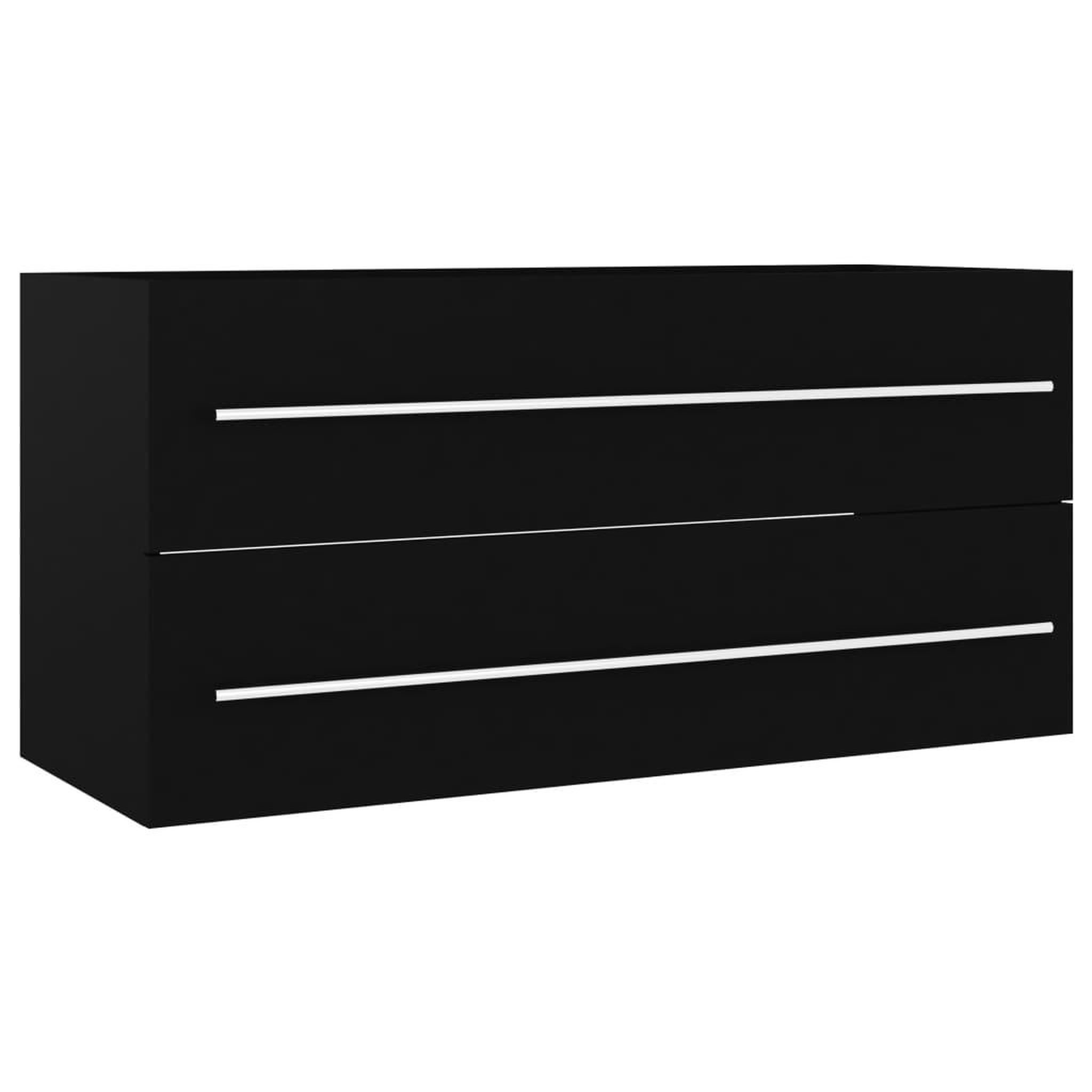 Voir la diapositive 3 : VIDAXL Armoire d'evier avec lavabo integre Noir Agglomere