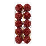ATMOSPHERA Lot de 10 Boules de Noël  Petites Billes  4cm Rouge