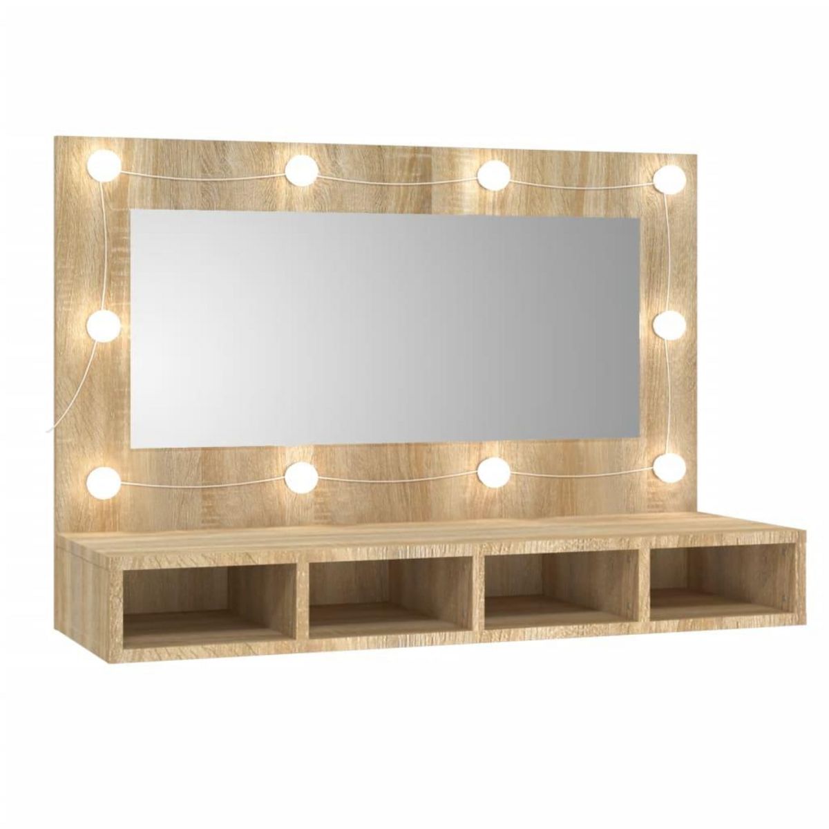 VIDAXL Armoire a miroir avec LED Chene sonoma 90x31,5x62 cm