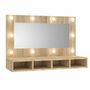 Voir la diapositive 2 : VIDAXL Armoire a miroir avec LED Chene sonoma 90x31,5x62 cm