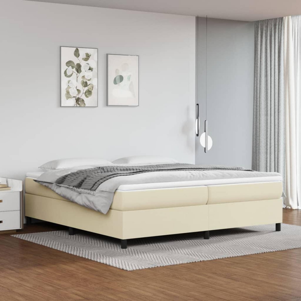 VIDAXL Cadre de lit sans matelas creme 200x200 cm similicuir