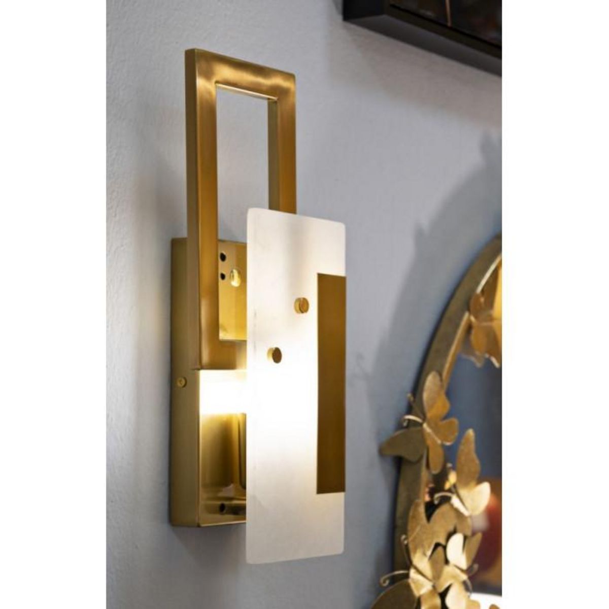 Paris Prix Applique Murale Design en Verre  Cube  33cm Or