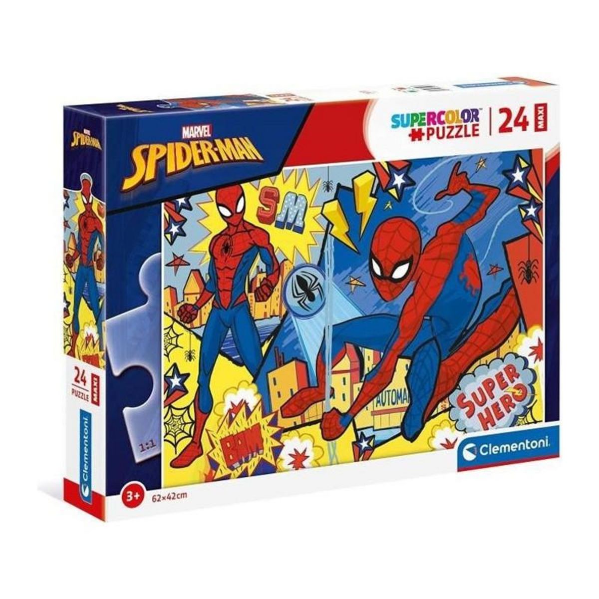 CLEMENTONI Puzzle 24 pieces Maxi Spiderman - Clementoni - Pour Enfant de 3 ans et plus - Theme Dessins animés et BD - Fabriqué en Italie