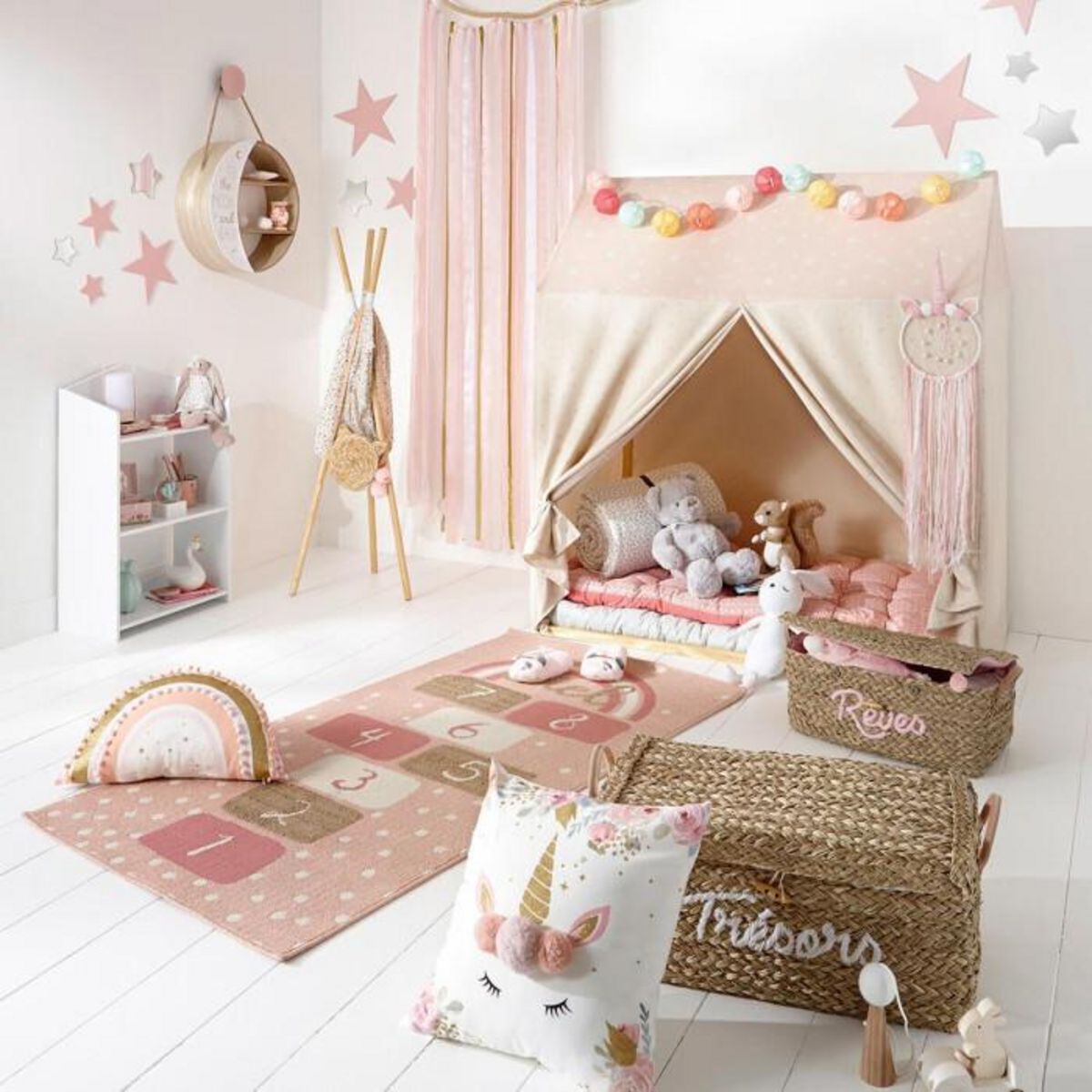 Atmosphera Kids Cabane Déco Enfant 126cm Naturel