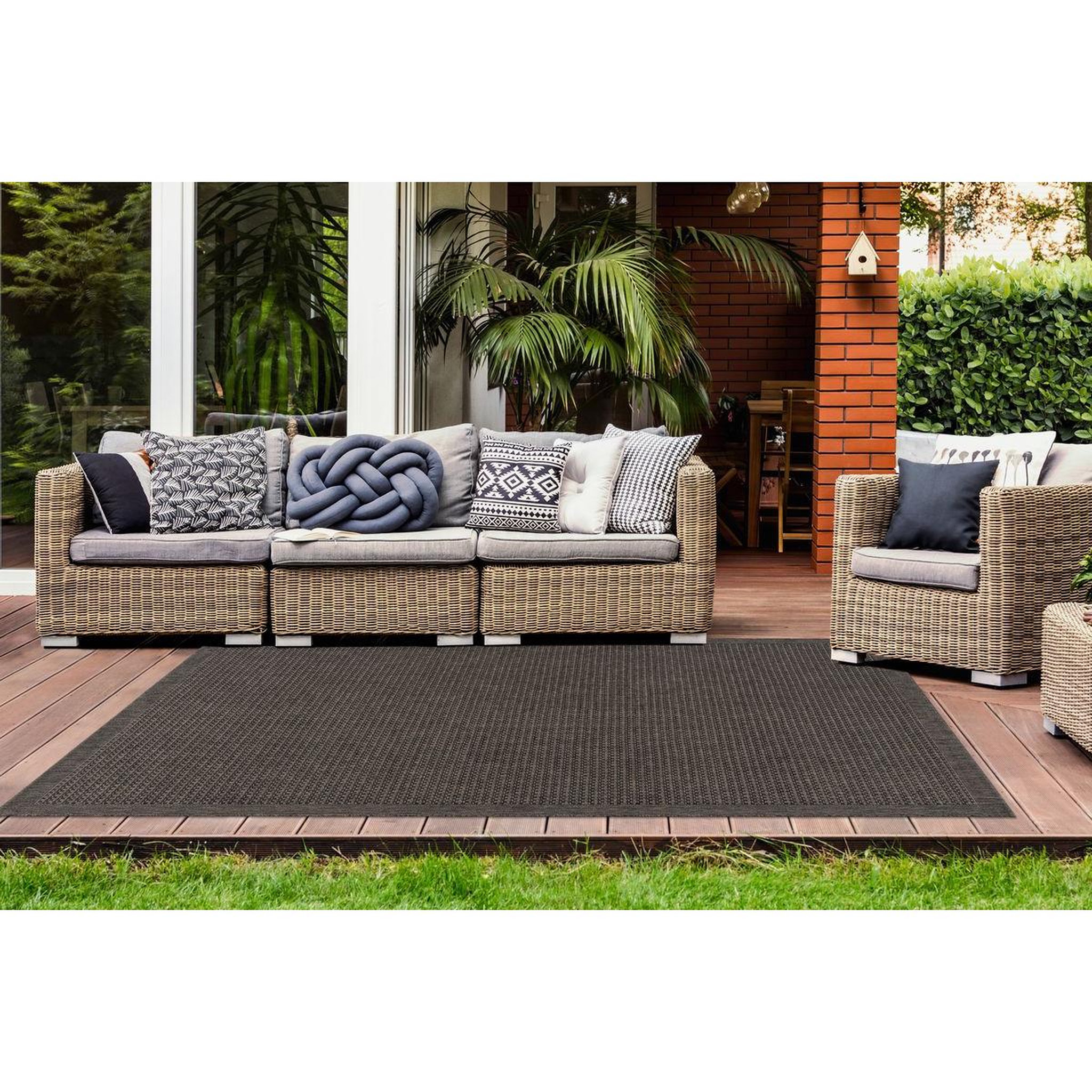 Voir la diapositive 2 : Paris Prix Tapis en osier à poils courts  bali  taupe