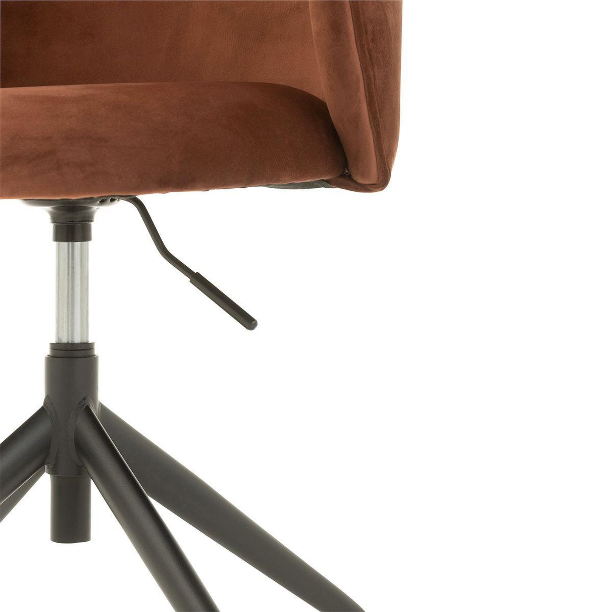 Voir la diapositive 5 : J-LINE Chaise pivotante en velours  gena  78-83cm marron foncé