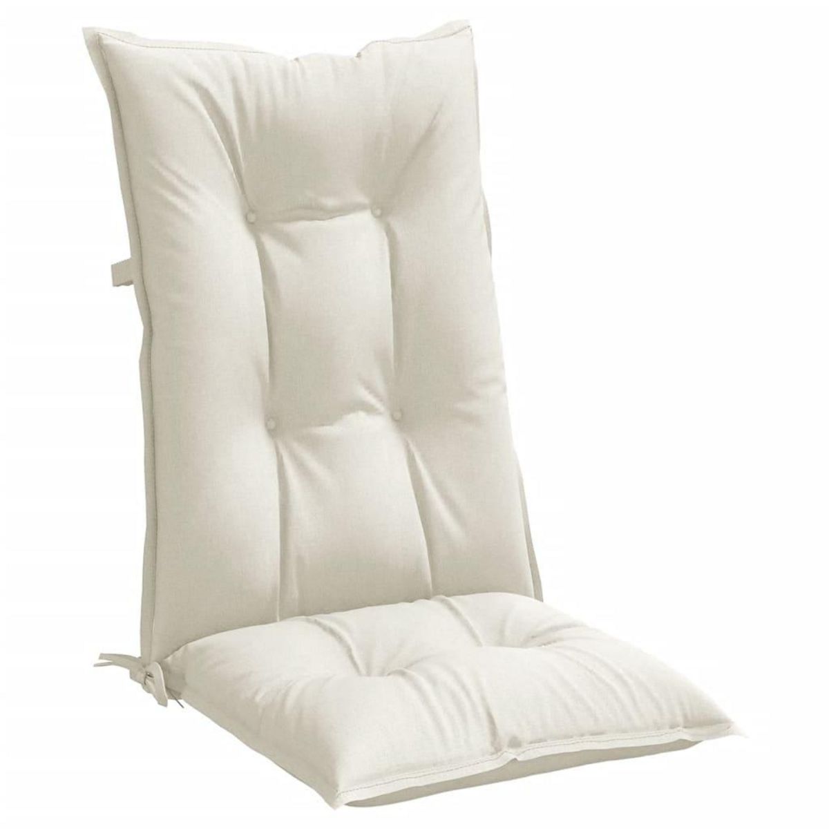 VIDAXL Coussins de chaise a dossier haut lot de 4 creme melange tissu
