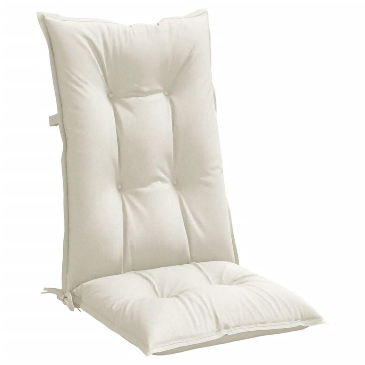 VIDAXL Coussins de chaise a dossier haut lot de 4 creme melange tissu