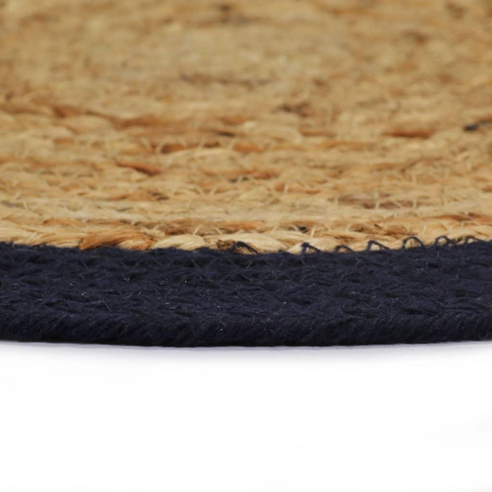 Voir la diapositive 3 : VIDAXL Napperons 6 pcs Naturel et bleu marine 38 cm Jute et coton