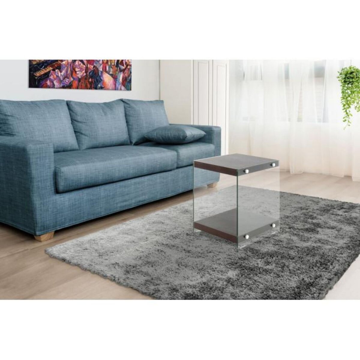 Paris Prix Table d'Appoint en Bois  Elementary  45cm Marron Foncé