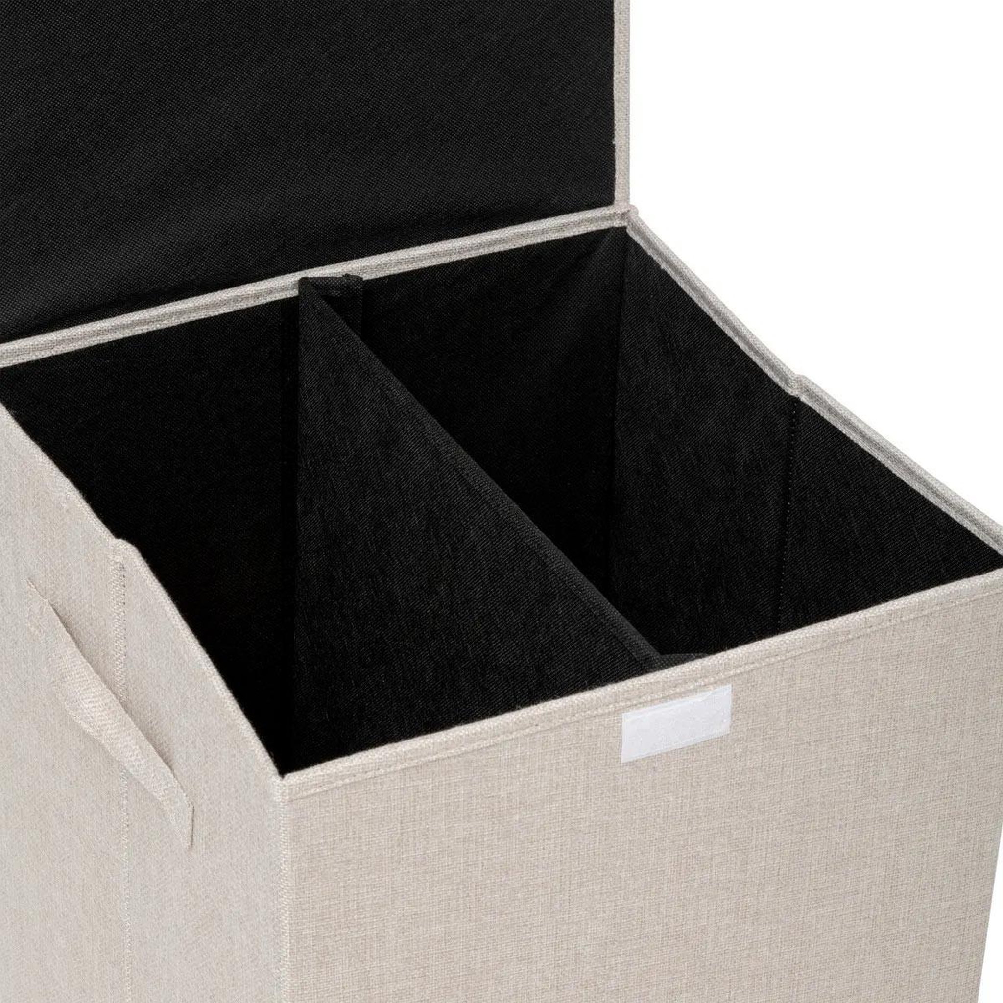 Voir la diapositive 3 : FIVE Panier à linge avec séparateur  colorama  74l beige lin