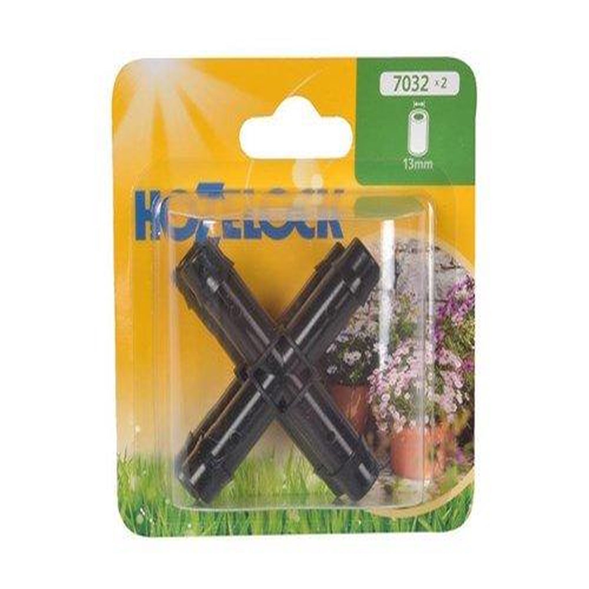 Hozelock Connecteur en croix pour créer une double dérivation du tuyau 13mm (x2)