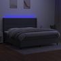 Voir la diapositive 3 : VIDAXL Sommier a lattes de lit matelas LED Gris fonce 200x200 cm Tissu
