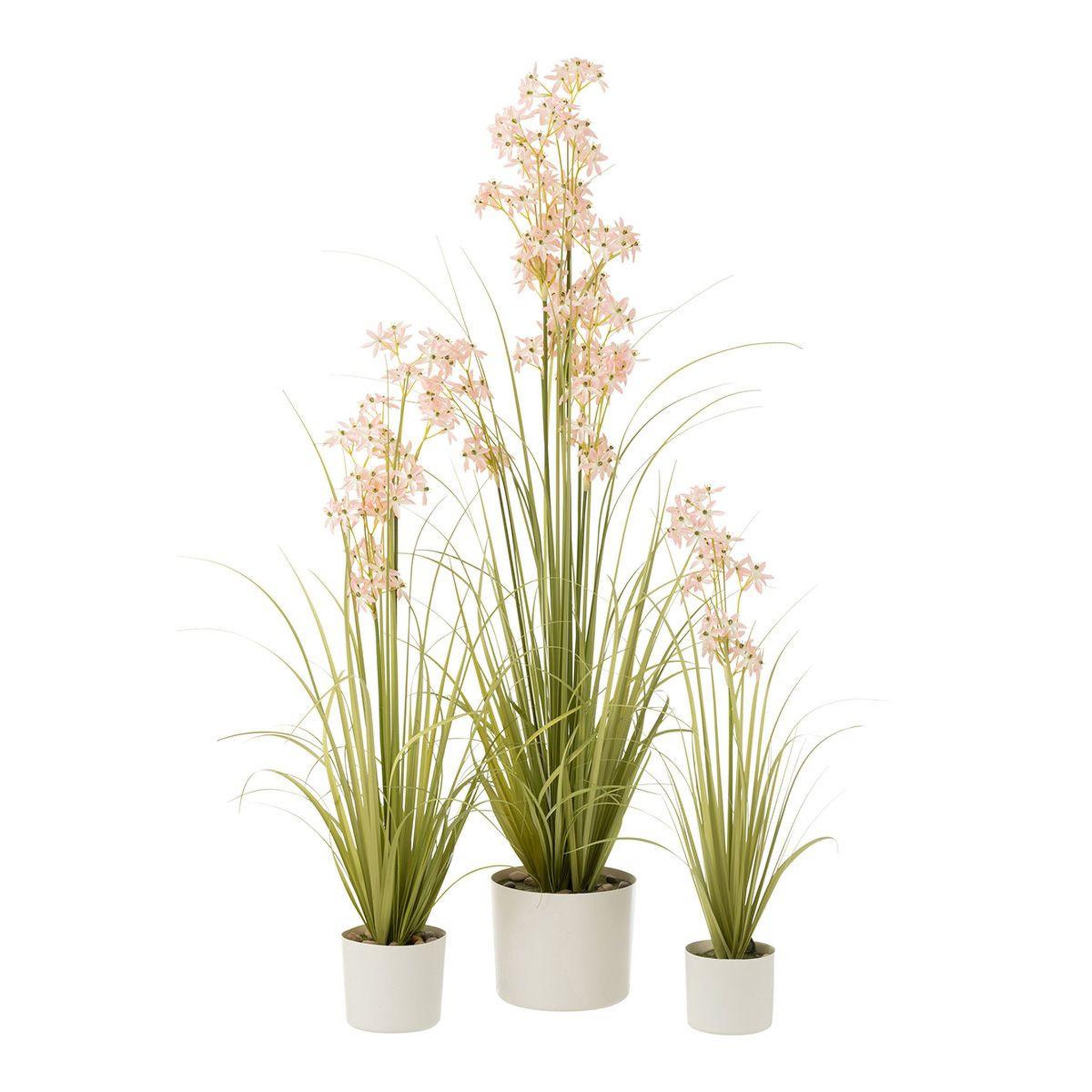 Voir la diapositive 2 : J-LINE Plante Artificielle en Pot  Allium  89cm Vert & Rose
